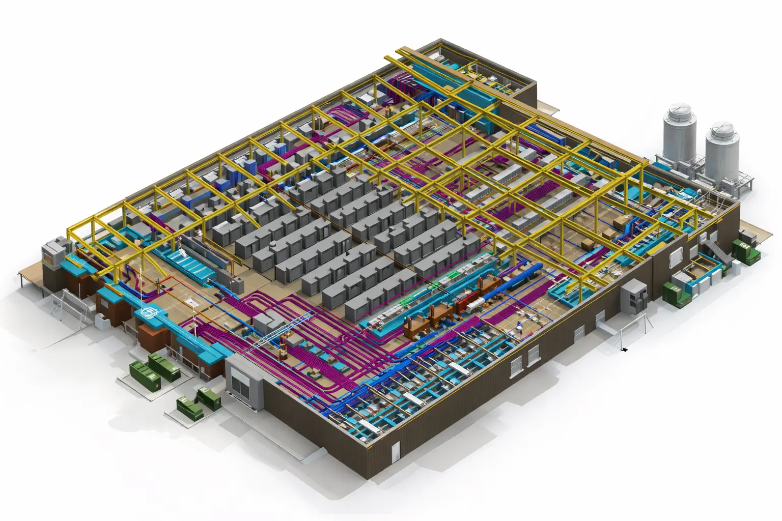 Topaz data center full BIM model with structural and MEP